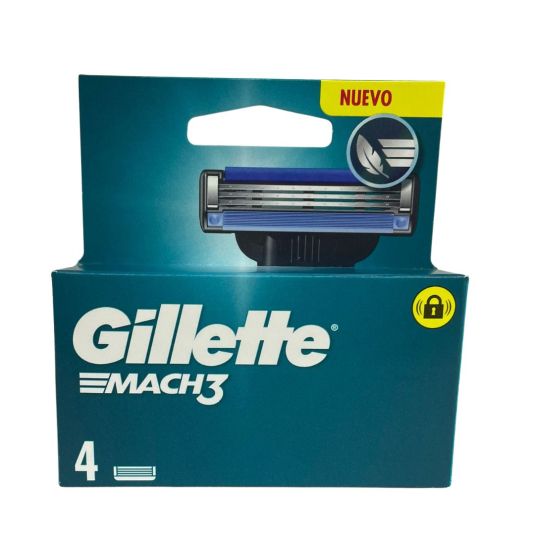 gillette mach3 cargador recambio 4 unidades