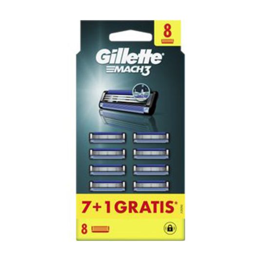 gillette mach-3 cuchillas 7+1 recambios