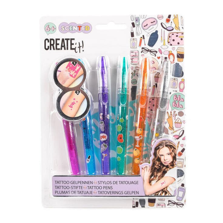 create it! boligrafos de gel para tatuajes infantil 6 unidades create it! boligrafos de gel para tatuajes infantil 6 unidades