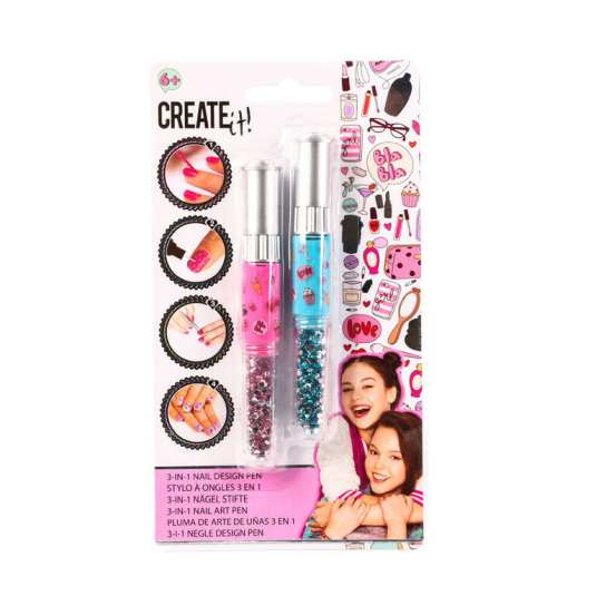 create it! nail art set 3 en 1 decoracion uñas infantil