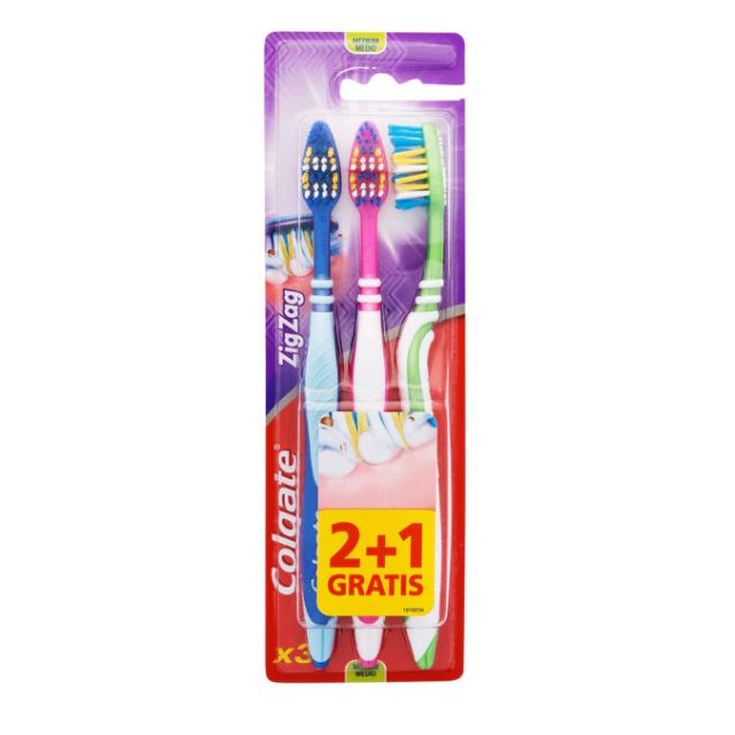 colgate cepillo dental zig zag medio 2+1 gratis