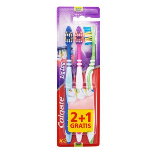 colgate cepillo dental zig zag medio 2+1 gratis