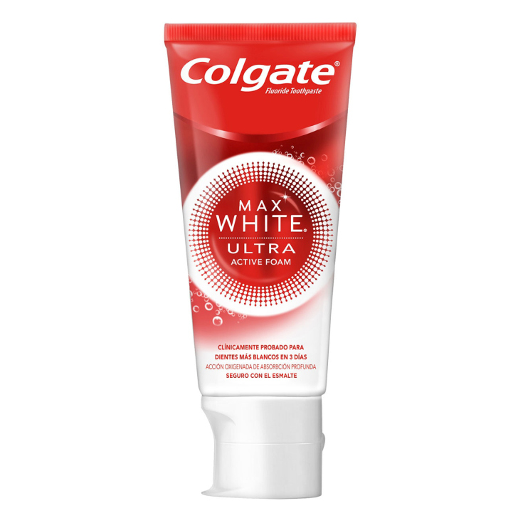 colgate max white ultra active foam pasta de dientes blanqueador 50ml