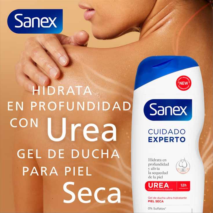 sanex cuidado experto gel de baño urea 600ml