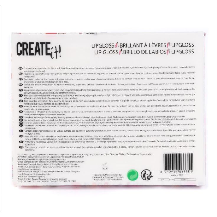 create it! lip gloss con brillo y aroma