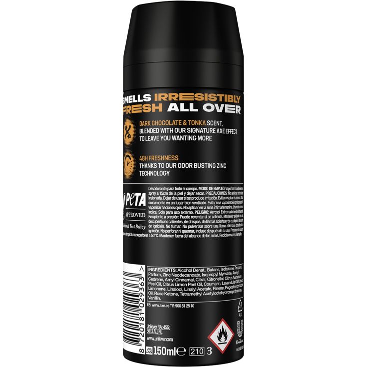 axe dark temptation desodorante bodyspray 150ml