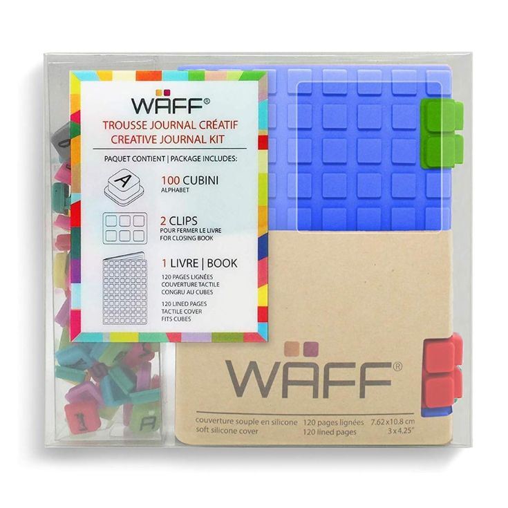 libreta waff cubos pequeña azul