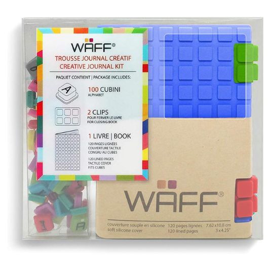 libreta waff cubos pequeña azul