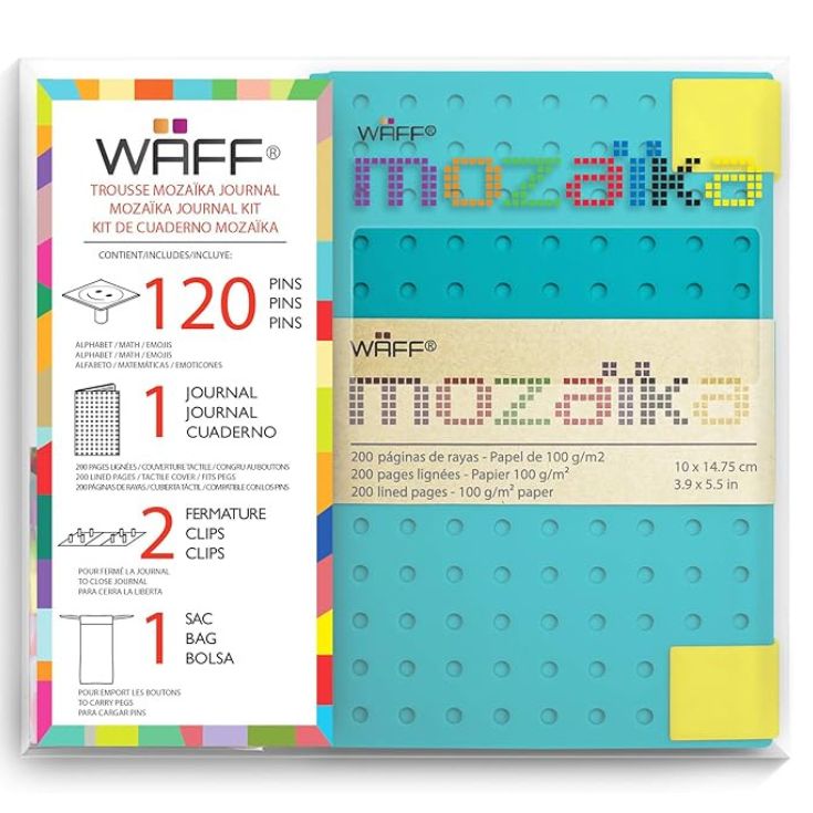 libreta waff pins mediana turquesa