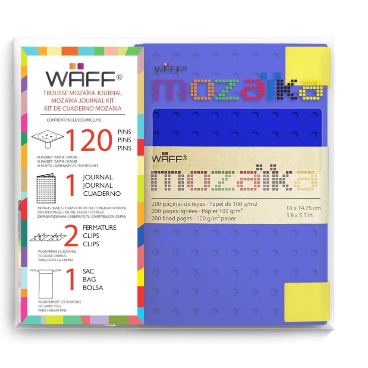 libreta waff pins mozaika mediana azul