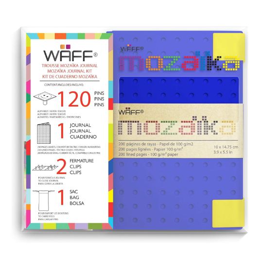 libreta waff pins mozaika mediana azul