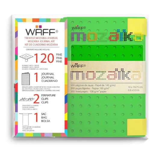 libreta waff pins mozaika mediana verde