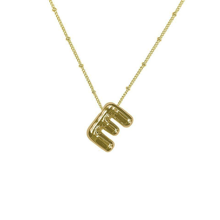 collar inicial efecto globo letra e dorado collar inicial efecto globo letra e dorado