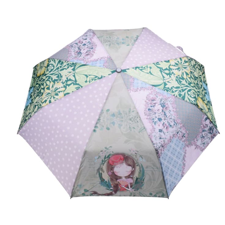 paraguas plegable automatico sweet candy girl green