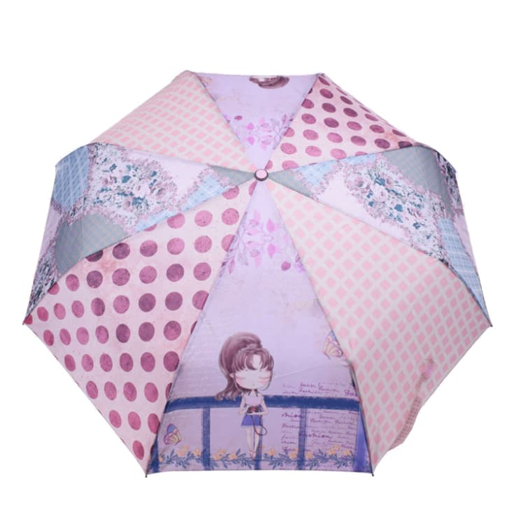 paraguas plegable automatico sweet candy girl lavander