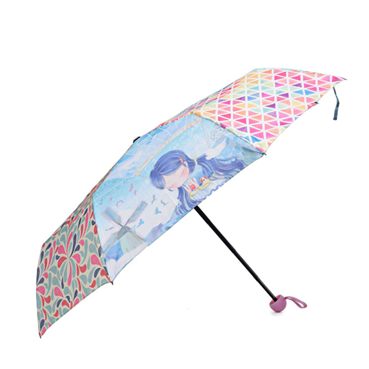 sweet candy blue girl paraguas plegable mini con funda