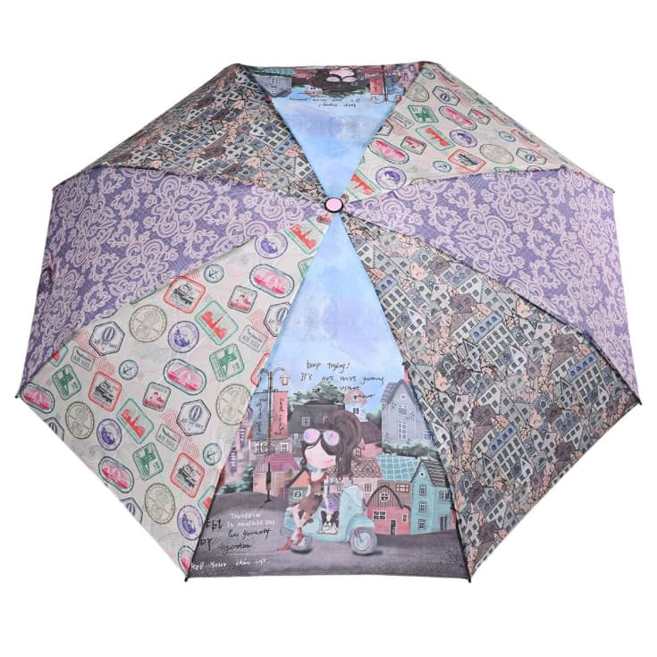 sweet & candy grey girl in vespa paraguas plegable mini con funda