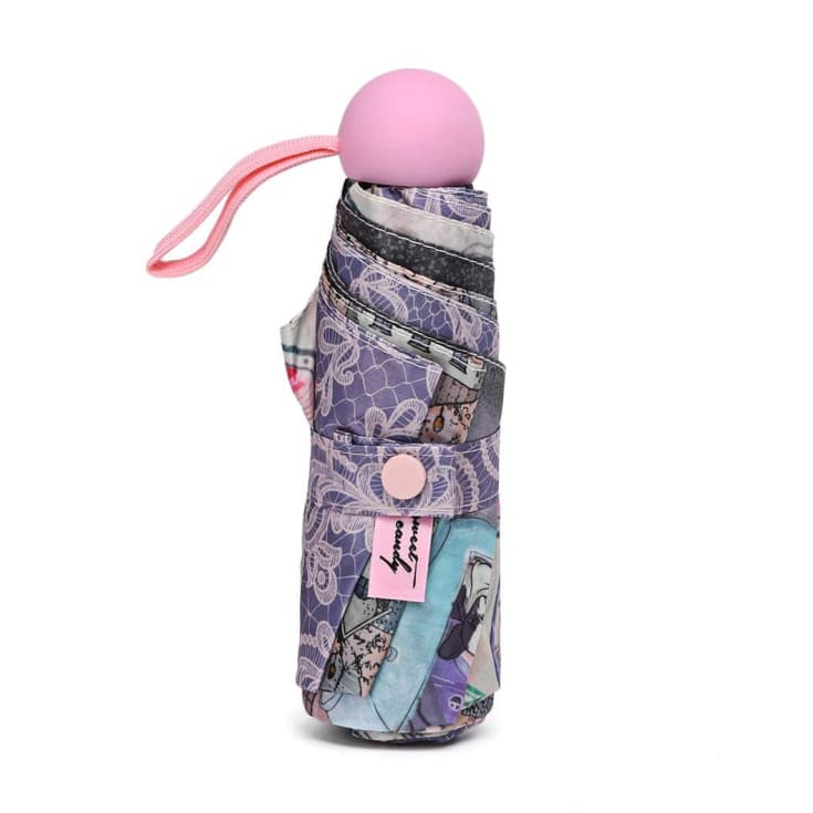 sweet & candy grey girl in vespa paraguas plegable mini con funda