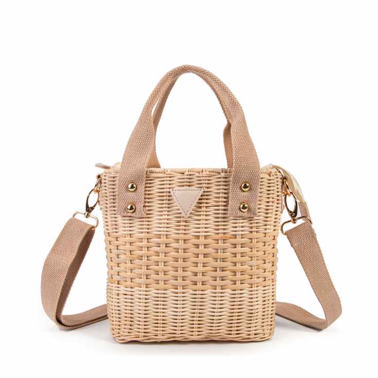 bolso de mimbre cuadrado asa bandolera surtido