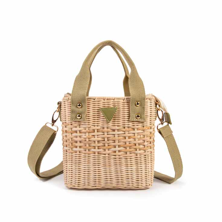 bolso de mimbre cuadrado asa bandolera surtido