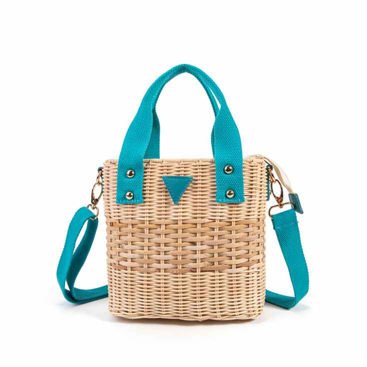 bolso de mimbre cuadrado asa bandolera surtido