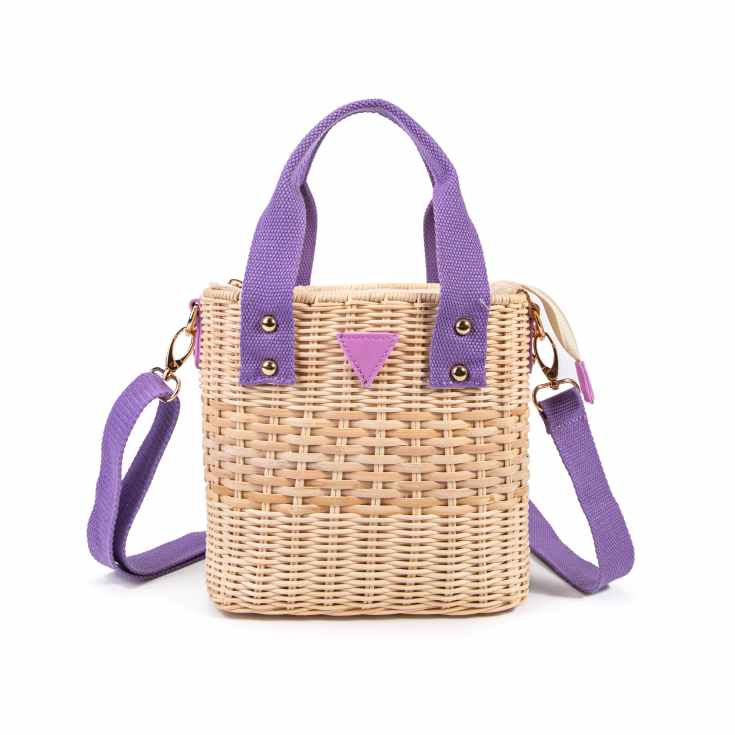 bolso de mimbre cuadrado asa bandolera surtido