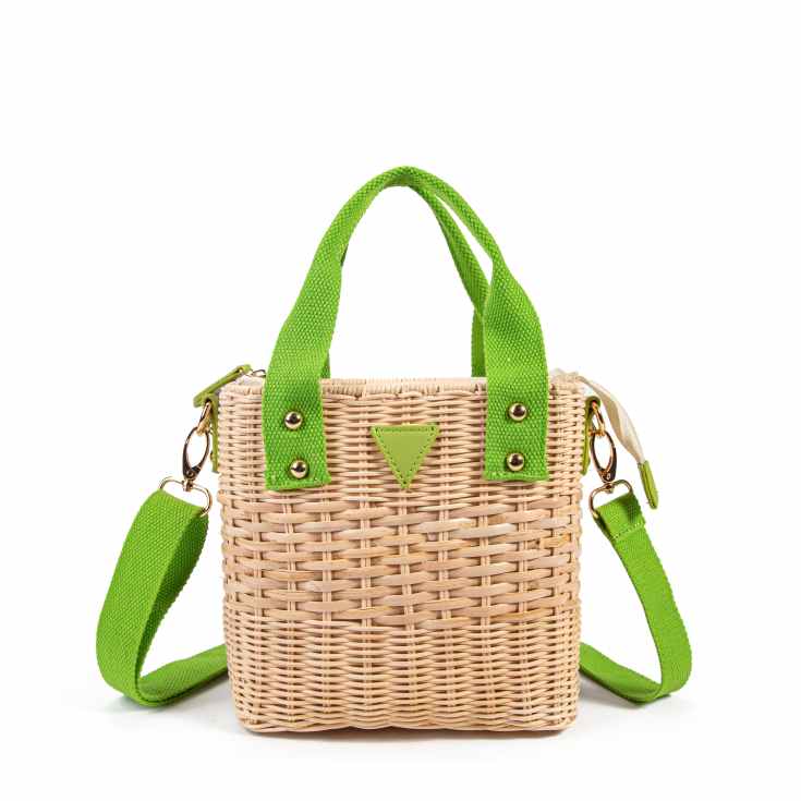 bolso de mimbre cuadrado asa bandolera surtido
