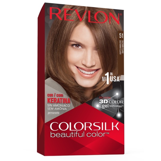 revlon colorsilk 51 castaño claro tinte permanente sin amoniaco