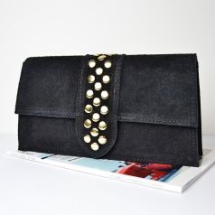 bolso bandolera piel de serraje negro