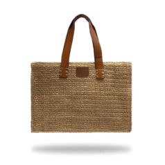 javier larrainzar rafia cuadrado dos asas marron