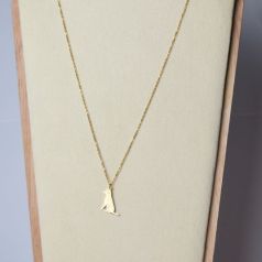 collar dorado perro sentado