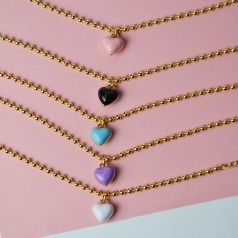 pulsera cadena dorada charm corazon