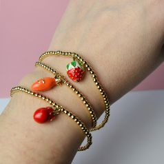 pulsera cadena dorada charm fruta