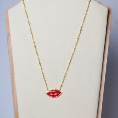 collar labio rojo dorado