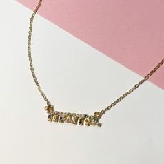 collar mama dorado con brillos