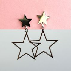 pendientes plateados estrellas