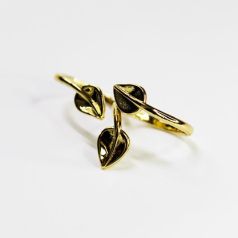 anillo dorado doble con enredadera
