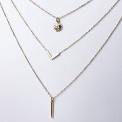 collar triple dorado sol