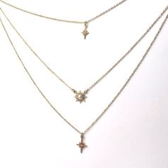 collar triple dorado estrellas