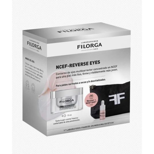 filorga ncef reverse contorno de ojos 15ml+ncef shot 3ml + neceser
