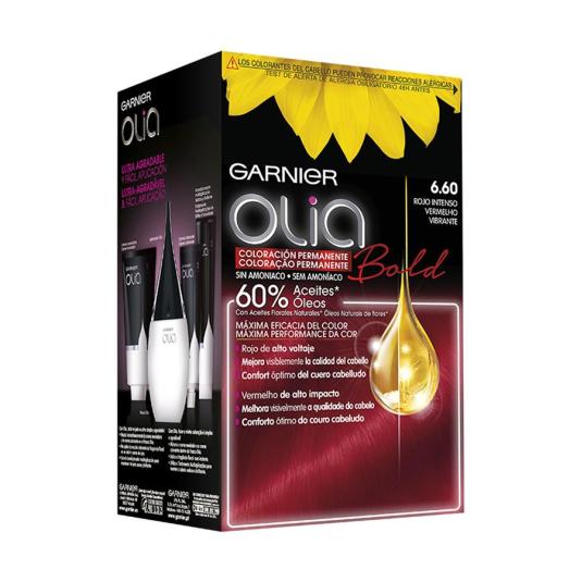 olia tinte coloracion permanente sin amoniaco y con aceites naturales rojo intenso nº 6.60 