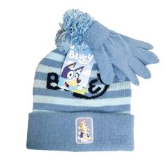 gorro + guantes bluey azul
