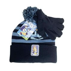 gorro + guantes bluey marino