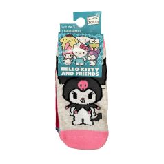 calcetines pack 3 tobilleros hello kitty