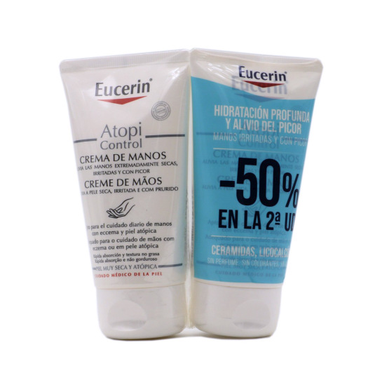 eucerin atopicontrol crema de manos duplo 2x75ml eucerin atopicontrol crema de manos duplo 2x75ml