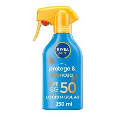 nivea sun protector solar corporal bronceador protege y broncea spf50+ 250 ml