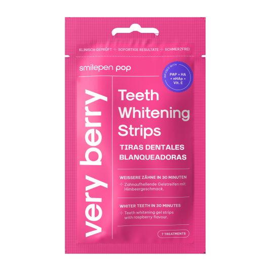 smilipen pop tiras dentales blanqueadoras 7x2 fresa