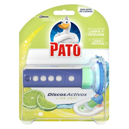 pato discos activos wc lima dispensador+ 6 discos de gel