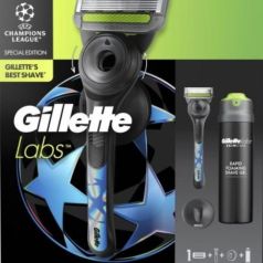 gillette estuche maquinilla labs exfoliante + gel + colgador 