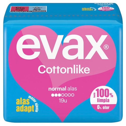 evax cottonlike normal alas 8, 19 o 32 unidades